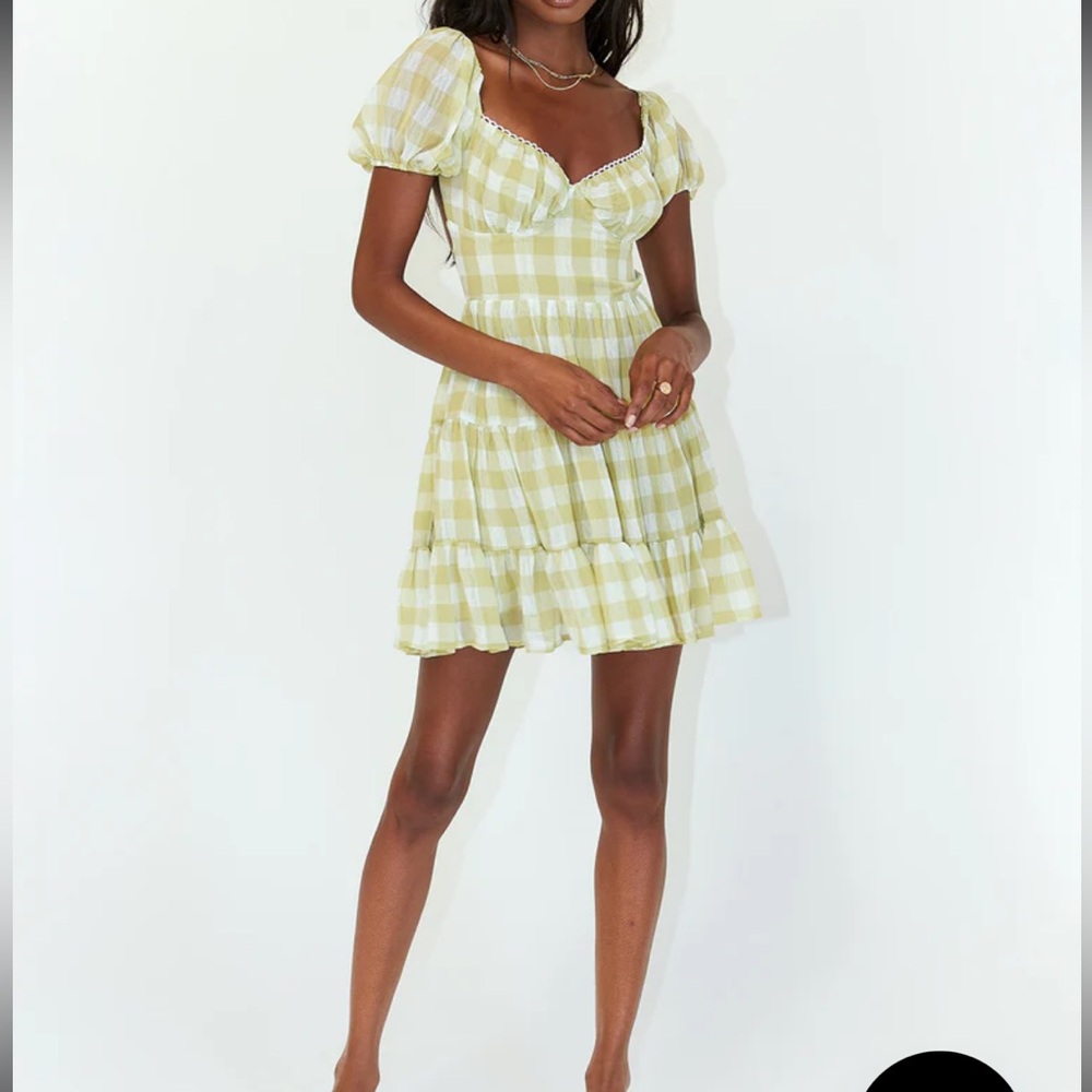 Princess Polly Green Gingham Mini Dress